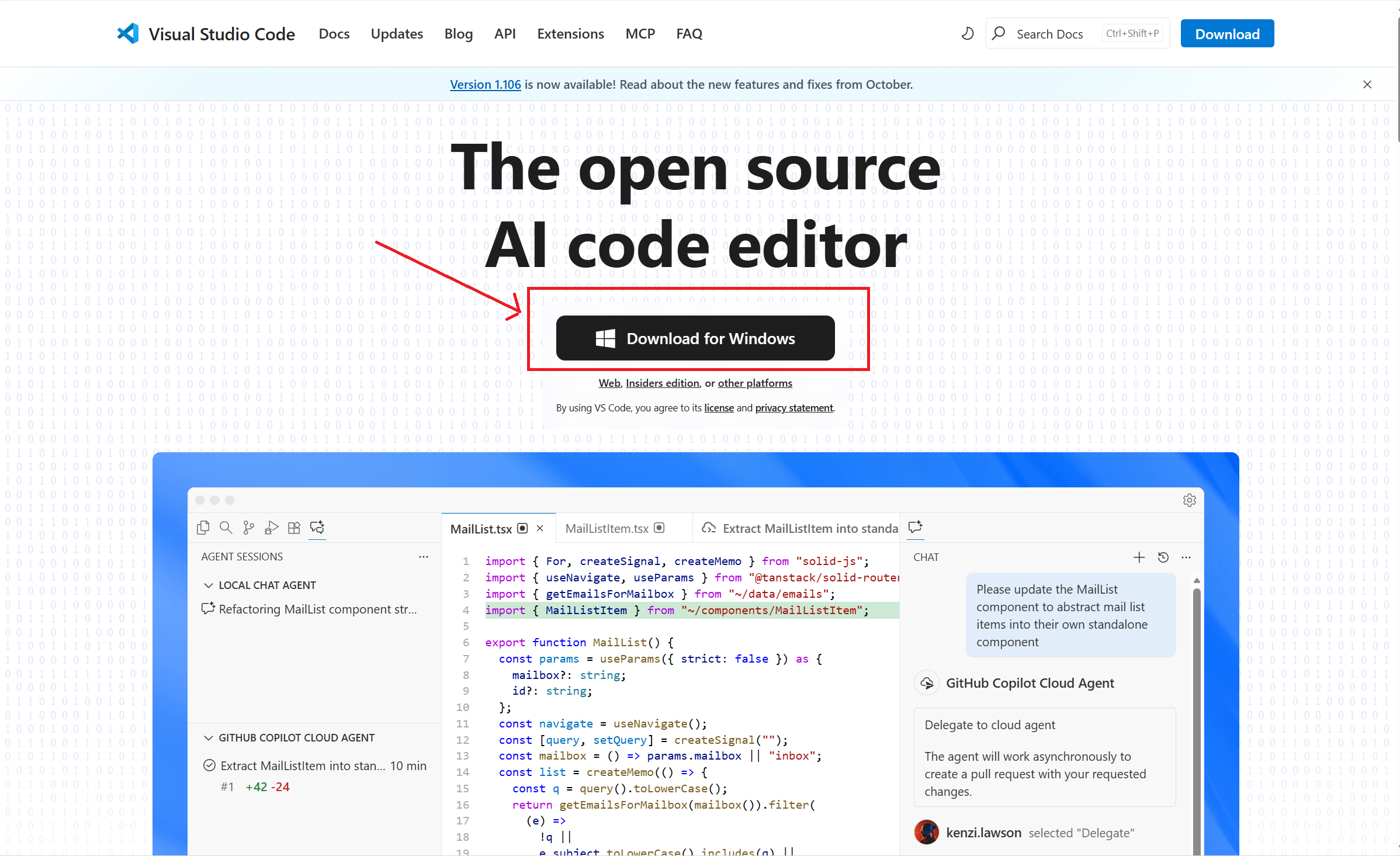 vscode官网如图所示